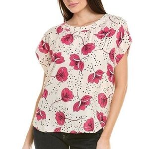 CAbi Pink Floral Boxy Top Size M